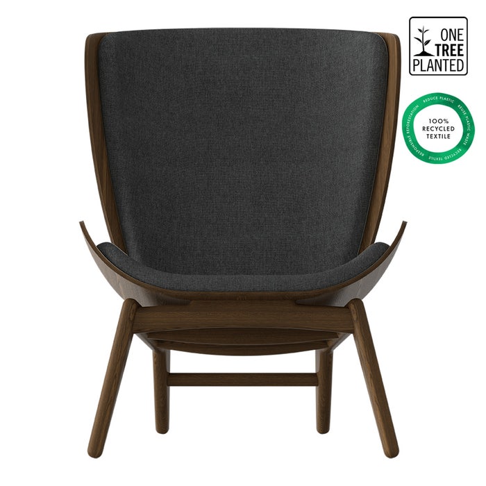 The Reader houten fauteuil donker eiken - Shadow - design - stoel - stof - houten - grijs - lounge - scandinavisch - donkergrijs