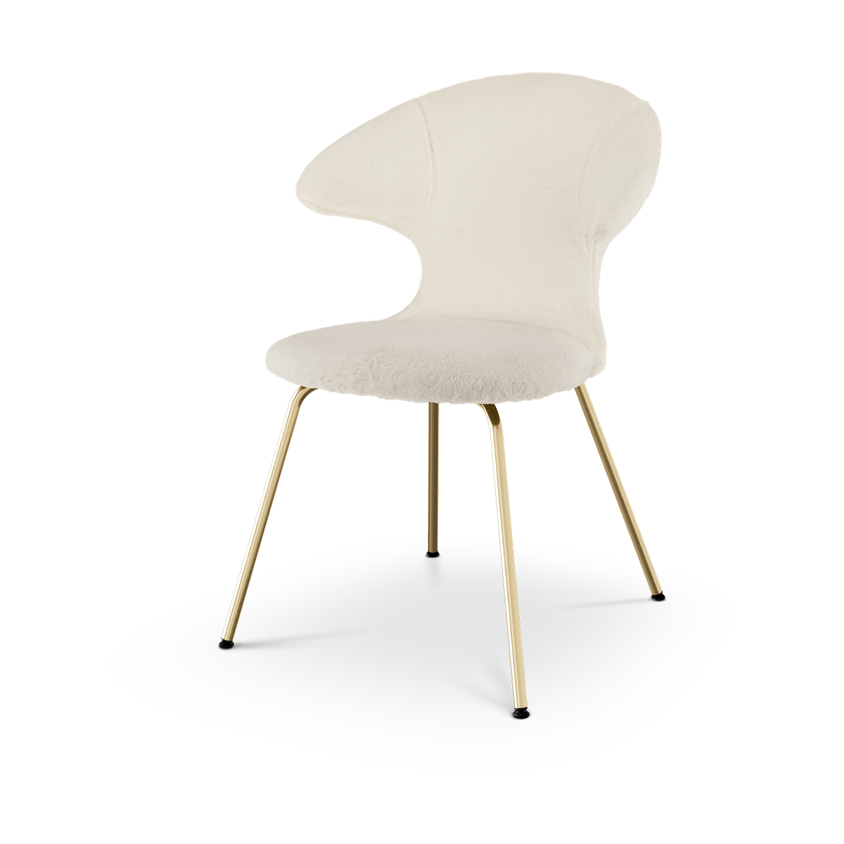 Time Flies teddy eetkamerstoel gebroken wit - brass onderstel