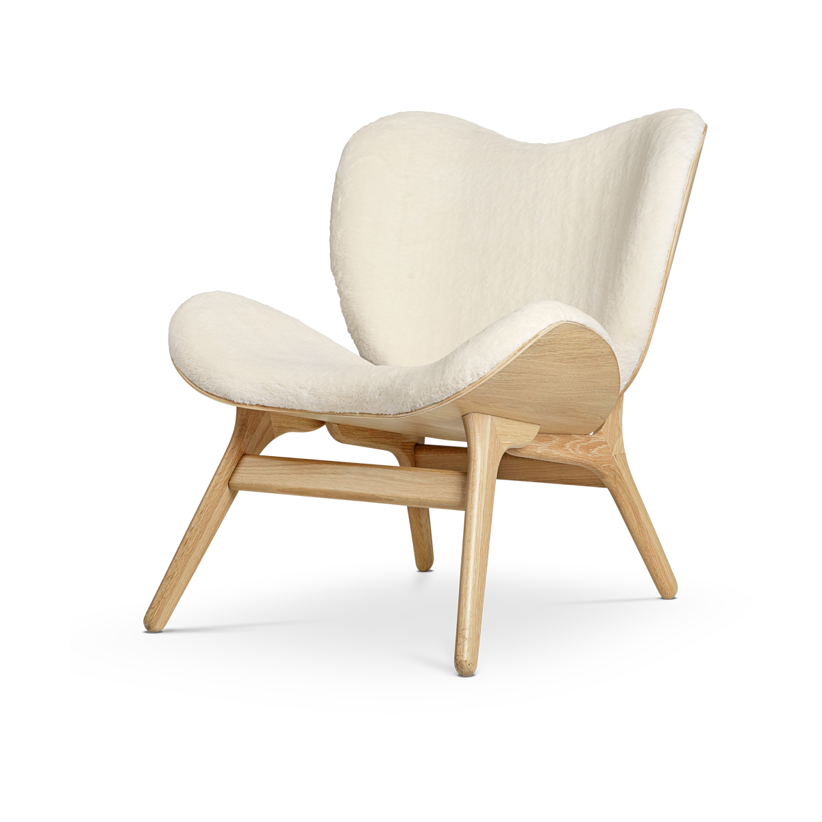 A Conversation Piece naturel houten fauteuil Teddy White