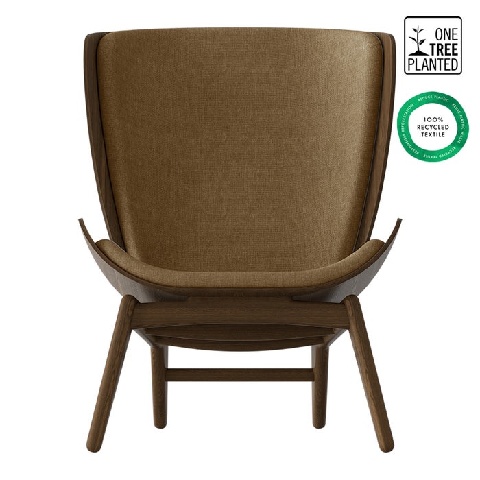 The Reader houten fauteuil donker eiken - Sugar Brown - design - stoel - stof - houten - lounge - scandinavisch - eiken