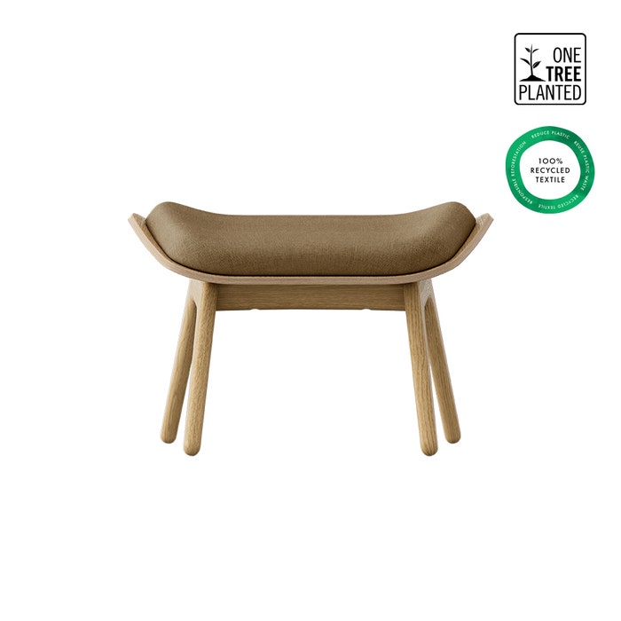 The Reader Ottoman houten voetenbank - Sugar brown - fauteuil - laag - design - binnen - bruin