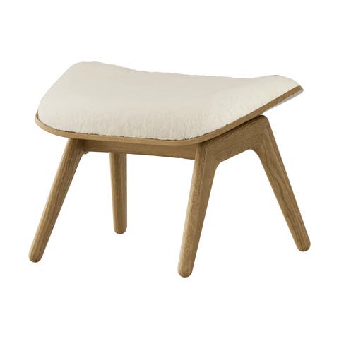 The Reader Ottoman houten voetenbank - Teddy white