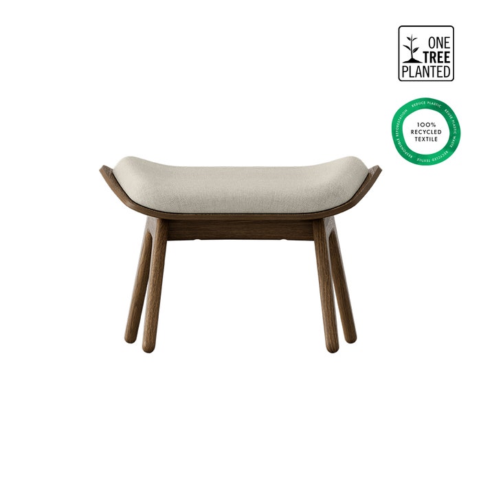 The Reader Ottoman houten voetenbank donker eiken - White sands - fauteuil - laag - design - binnen - beige
