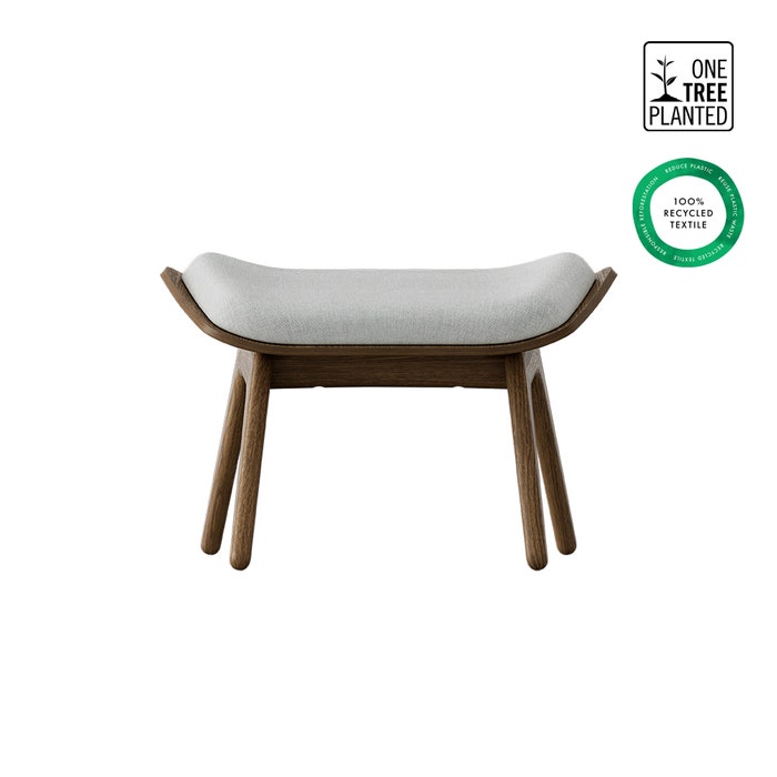 The Reader Ottoman houten voetenbank donker eiken - Sterling - fauteuil - laag - grijs - design - binnen
