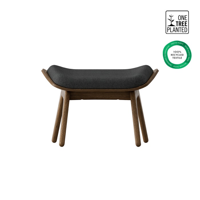 The Reader Ottoman houten voetenbank donker eiken - Shadow - fauteuil - laag - grijs - design - binnen - antraciet
