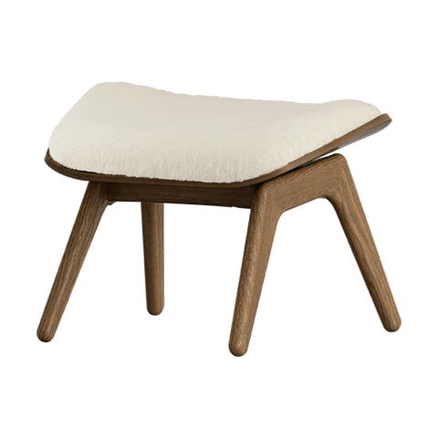 The Reader Ottoman houten voetenbank donker eiken - Teddy white
