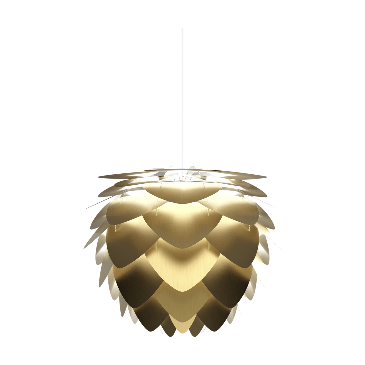 Aluvia Medium hanglamp brushed brass - met koordset wit - Ø 59 cm