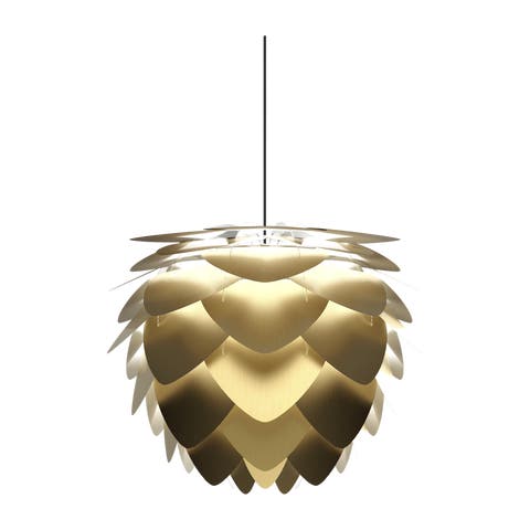 Aluvia Medium hanglamp brushed brass - met koordset zwart - Ø 59 cm