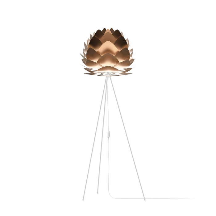 Aluvia Medium vloerlamp brushed bronze - met tripod wit - Ø 59 cm