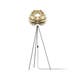 Aluvia Medium vloerlamp brushed brass - met tripod zwart - Ø 59 cm