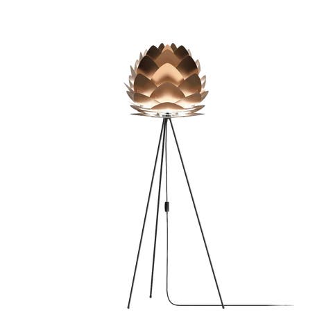 Aluvia Medium vloerlamp brushed bronze - met tripod zwart - Ø 59 cm