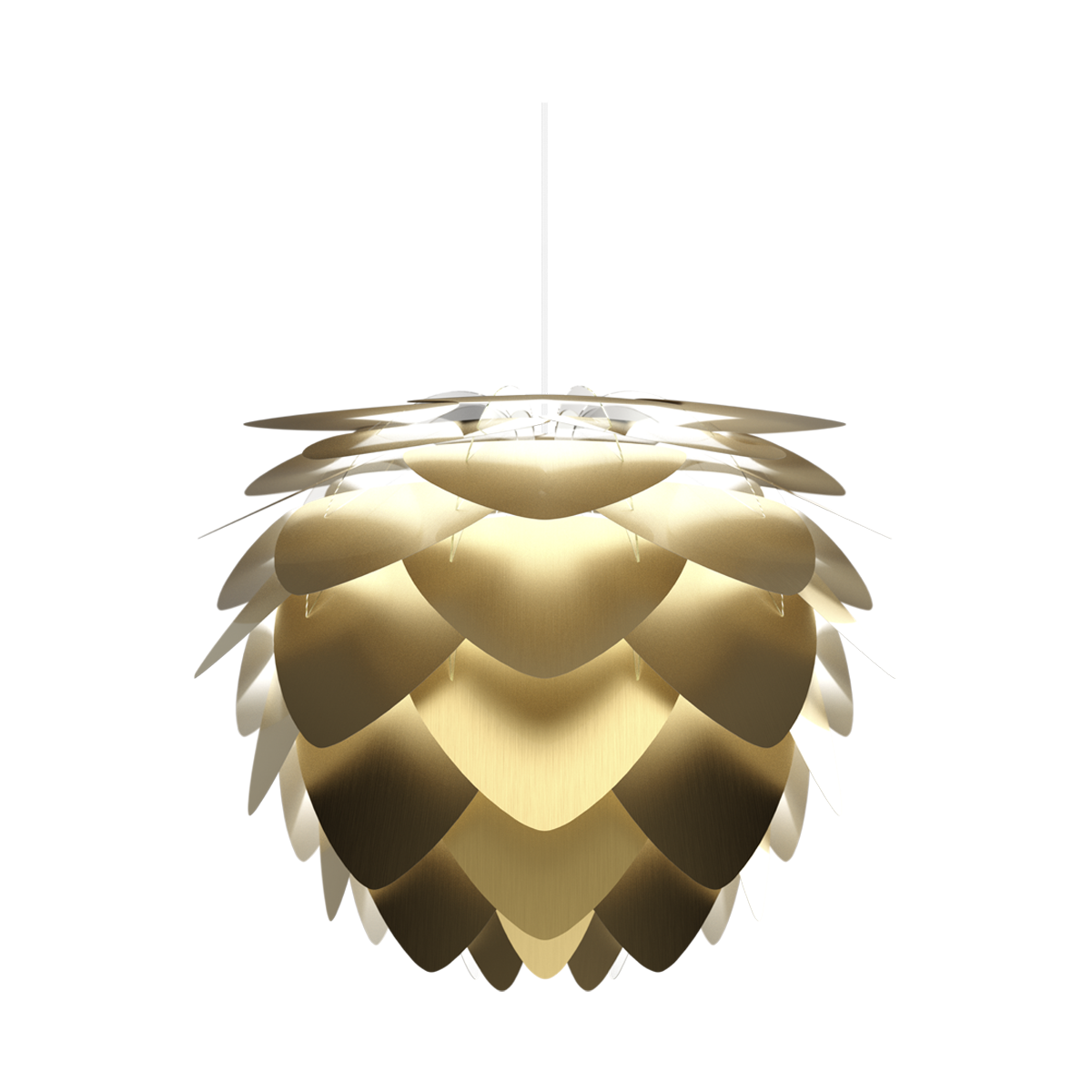 Aluvia Mini hanglamp brushed brass - met koordset wit - Ø 40 cm