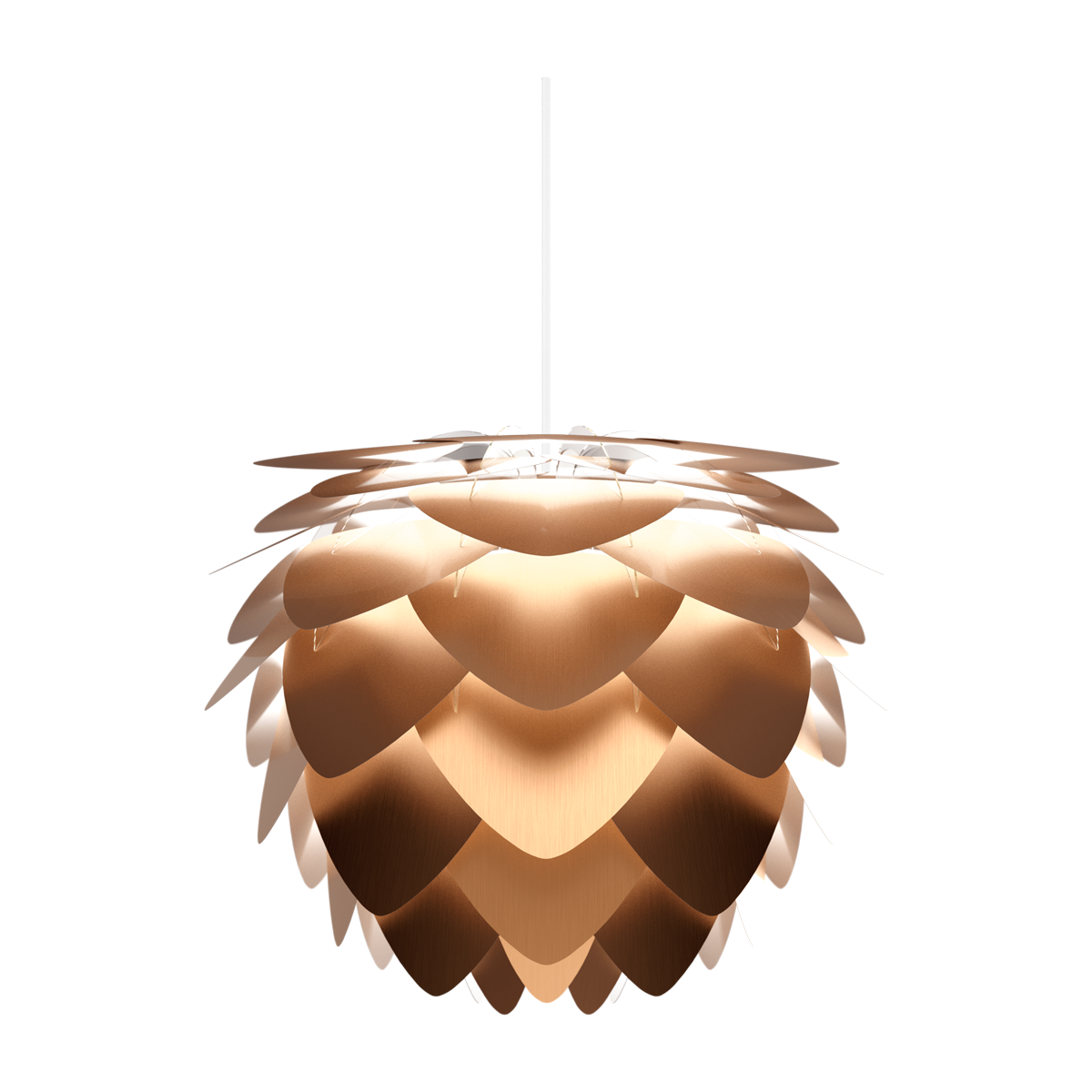 Aluvia Mini hanglamp brushed bronze - met koordset wit - Ø 40 cm