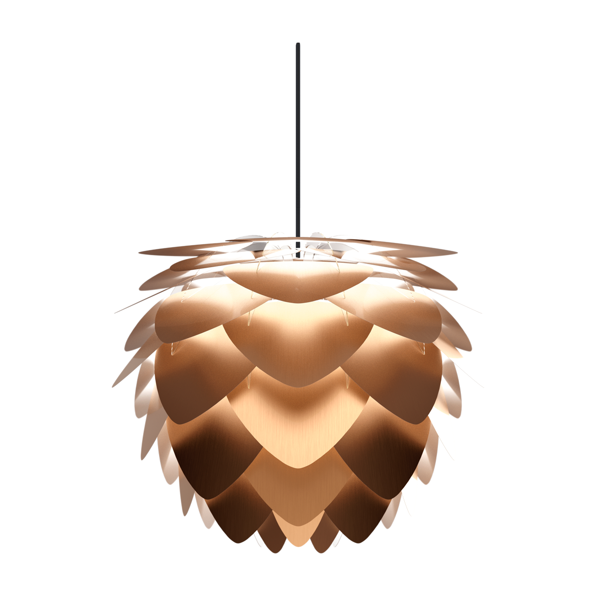 Aluvia Mini hanglamp brushed bronze - met koordset zwart - Ø 40 cm