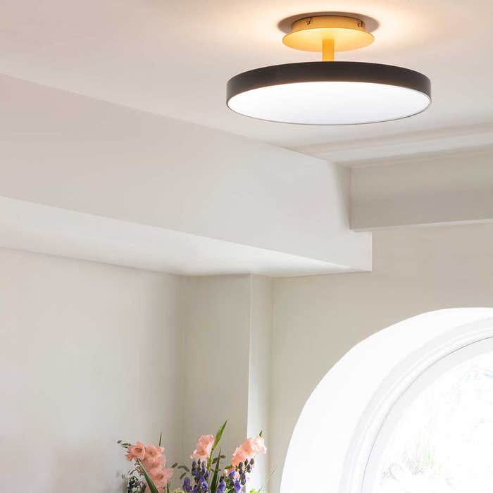 Asteria Up Medium plafondlamp anthracite grey - Ø 43 cm - plafonniere - woonkamer - led - slaapkamer - goud - keuken - moderne - dimbaar - gang