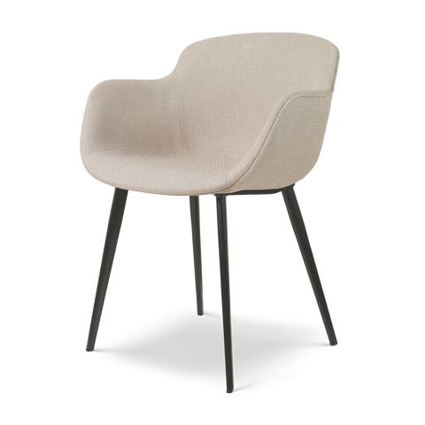 Elma eetkamerstoel beige met armleuning