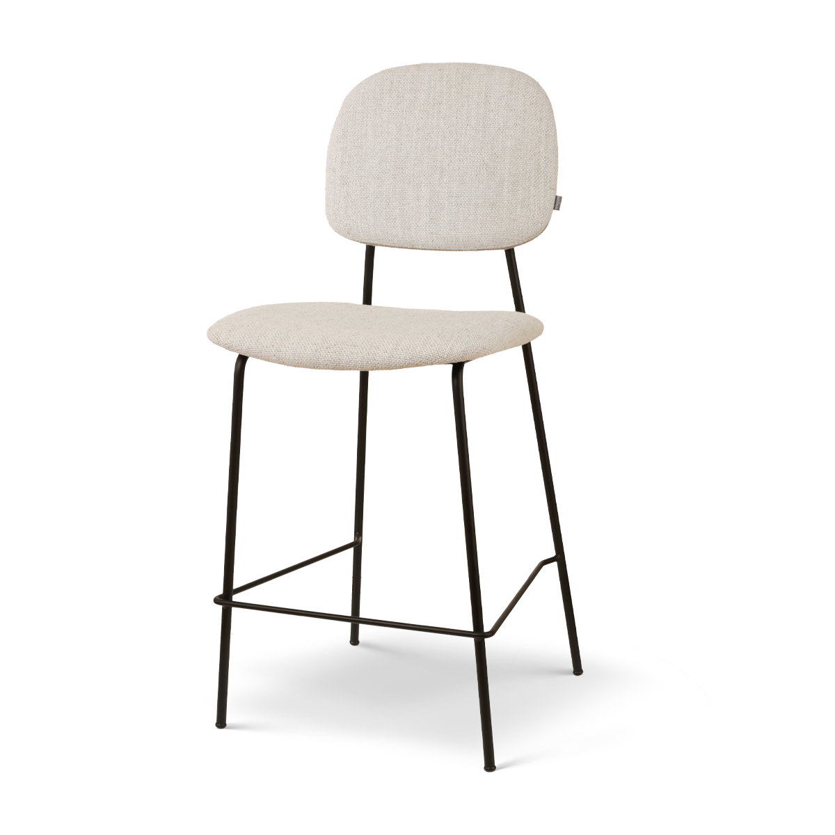 Jasmijn barkruk beige gemêleerd - zwart onderstel - 65 cm