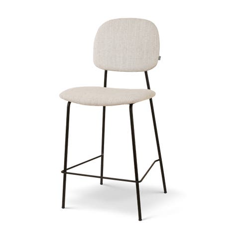 Jasmijn barkruk beige melange - zwart onderstel - 65 cm