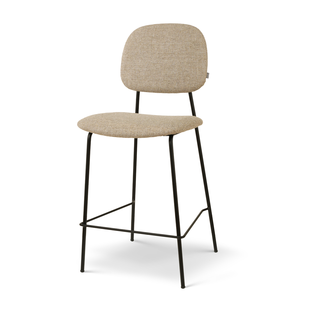 Jasmijn barkruk taupe - zwart onderstel - 65 cm