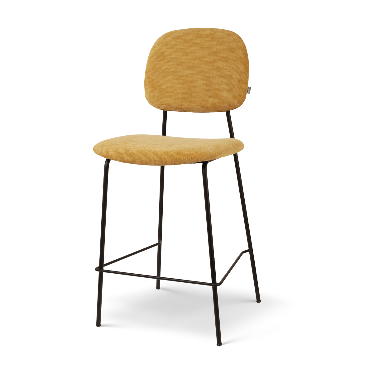 Jasmijn barkruk warm oker - zwart onderstel - 65 cm