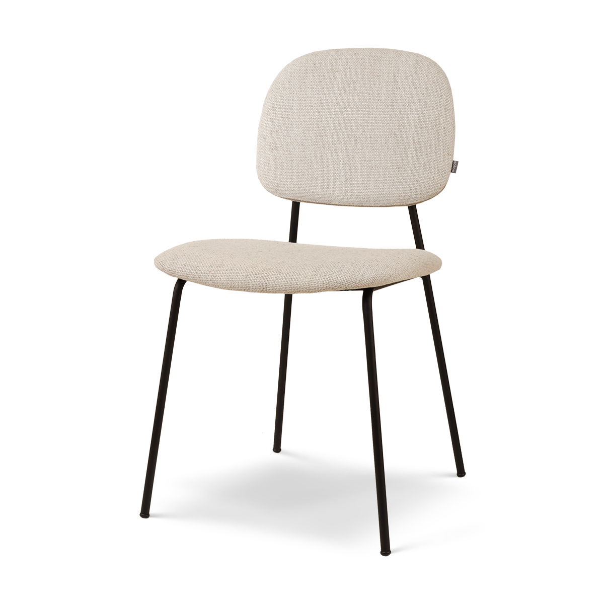 Jasmijn eetkamerstoel beige gemêleerd - zwart onderstel