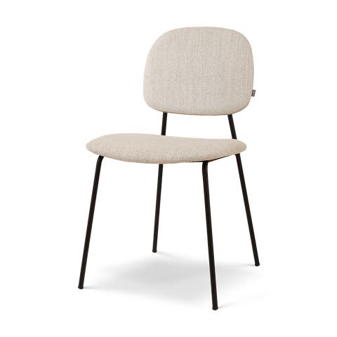 Jasmijn eetkamerstoel beige melange - zwart onderstel