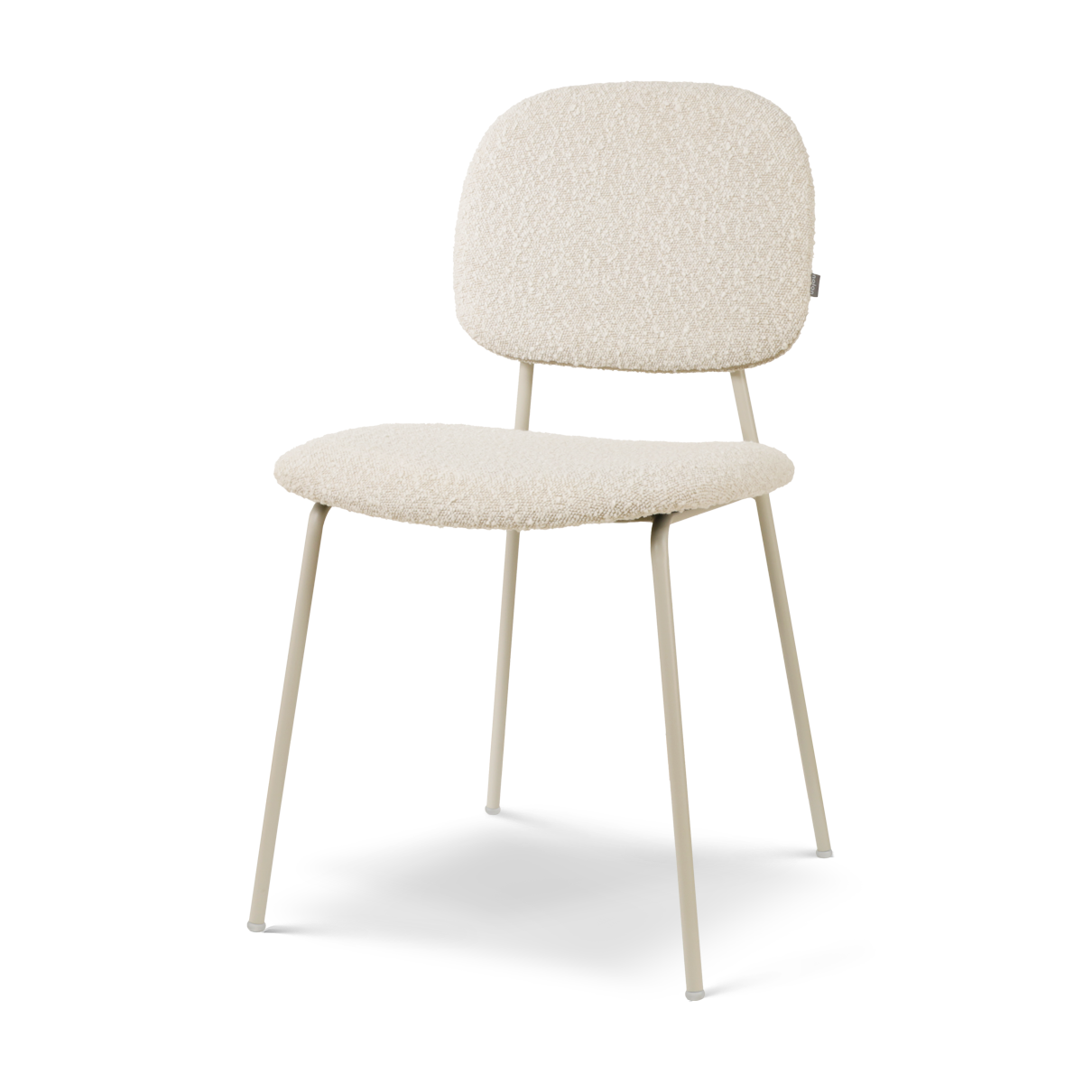 Jasmijn eetkamerstoel bouclé beige - grijsbeige onderstel