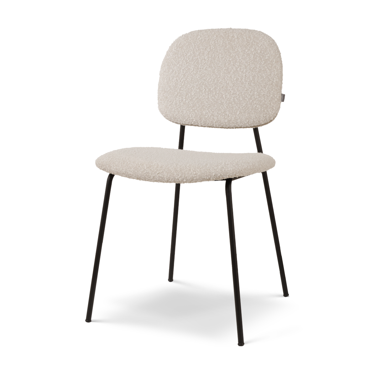 Jasmijn eetkamerstoel bouclé beige - zwart onderstel