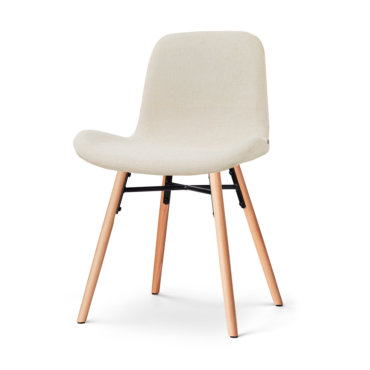 Nolon Nena-Fé eetkamerstoel cottonbeige - houten onderstel