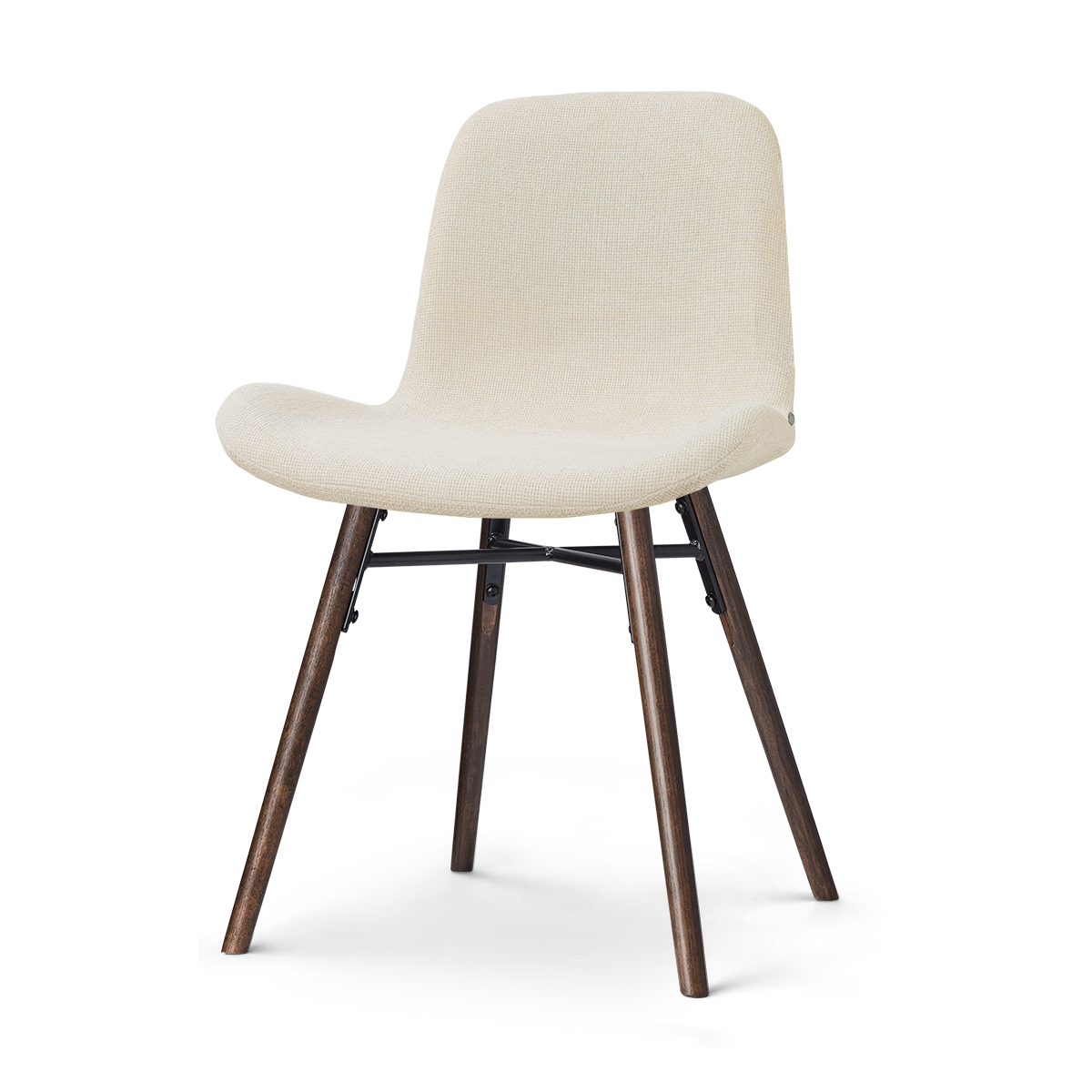 Nena-Fé eetkamerstoel cottonbeige - walnoot houten onderstel