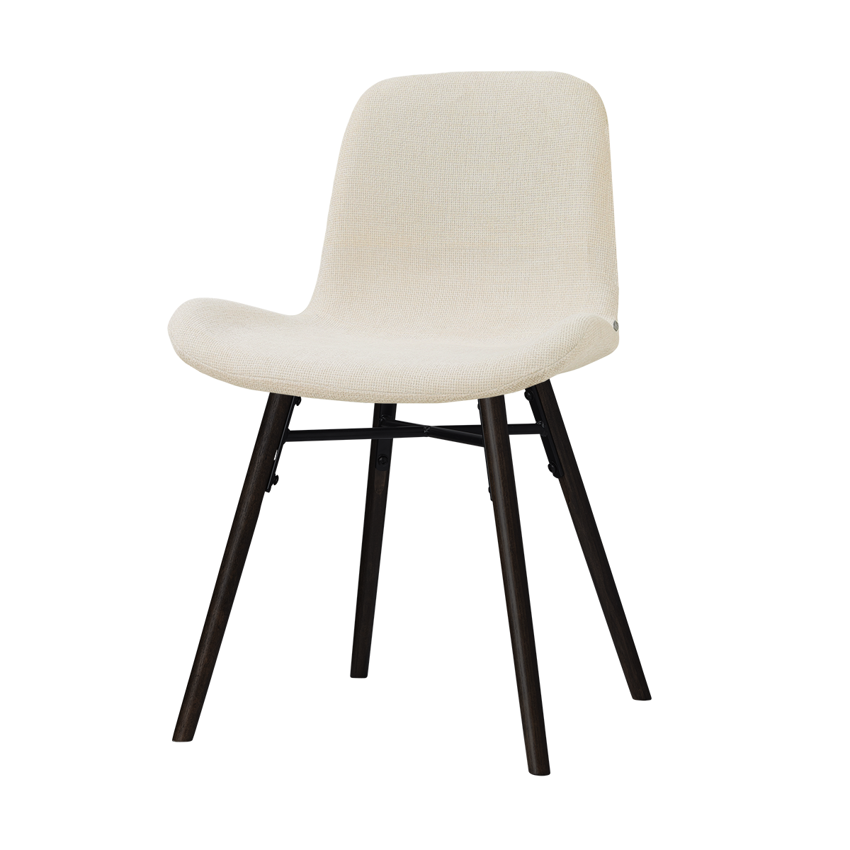 Nena-Fé eetkamerstoel cottonbeige - zwart houten onderstel