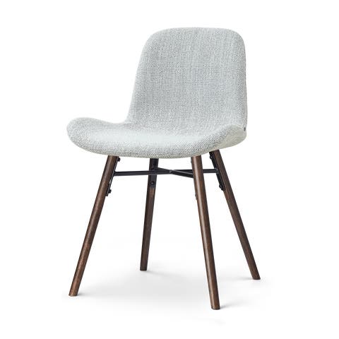 Nena-Fé eetkamerstoel grijs melange - walnoot houten onderstel