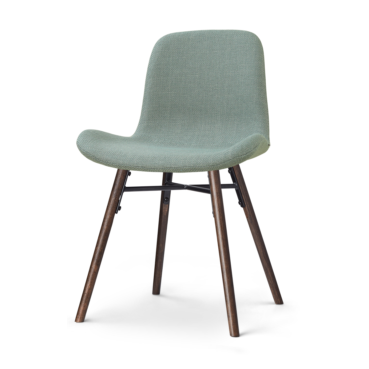 Nena-Fé eetkamerstoel saliegroen - walnoot houten onderstel