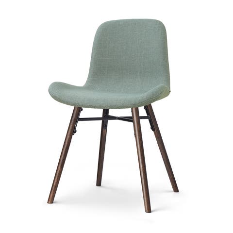 Nena-Fé eetkamerstoel saliegroen - walnoot houten onderstel