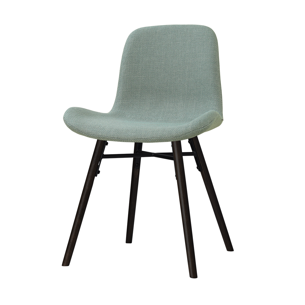 Nena-Fé eetkamerstoel saliegroen - zwart houten onderstel