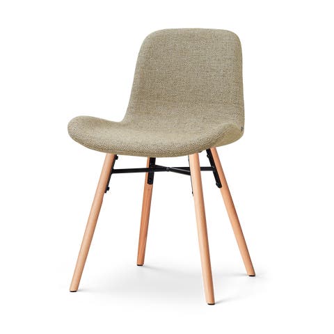 Nena-Fé eetkamerstoel taupe melange - houten onderstel