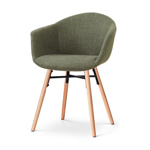 Nena-Otis eetkamerstoel forestgroen - houten onderstel