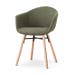 Nena-Otis eetkamerstoel forestgroen - houten onderstel
