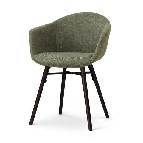 Nena-Otis eetkamerstoel forestgroen - zwart houten onderstel