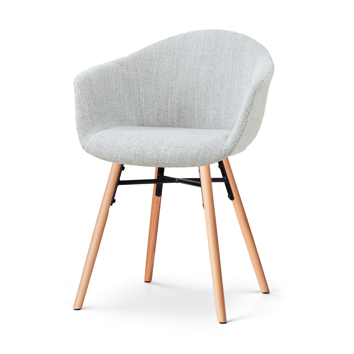 Nolon Nena-Otis eetkamerstoel grijs melange - houten onderstel