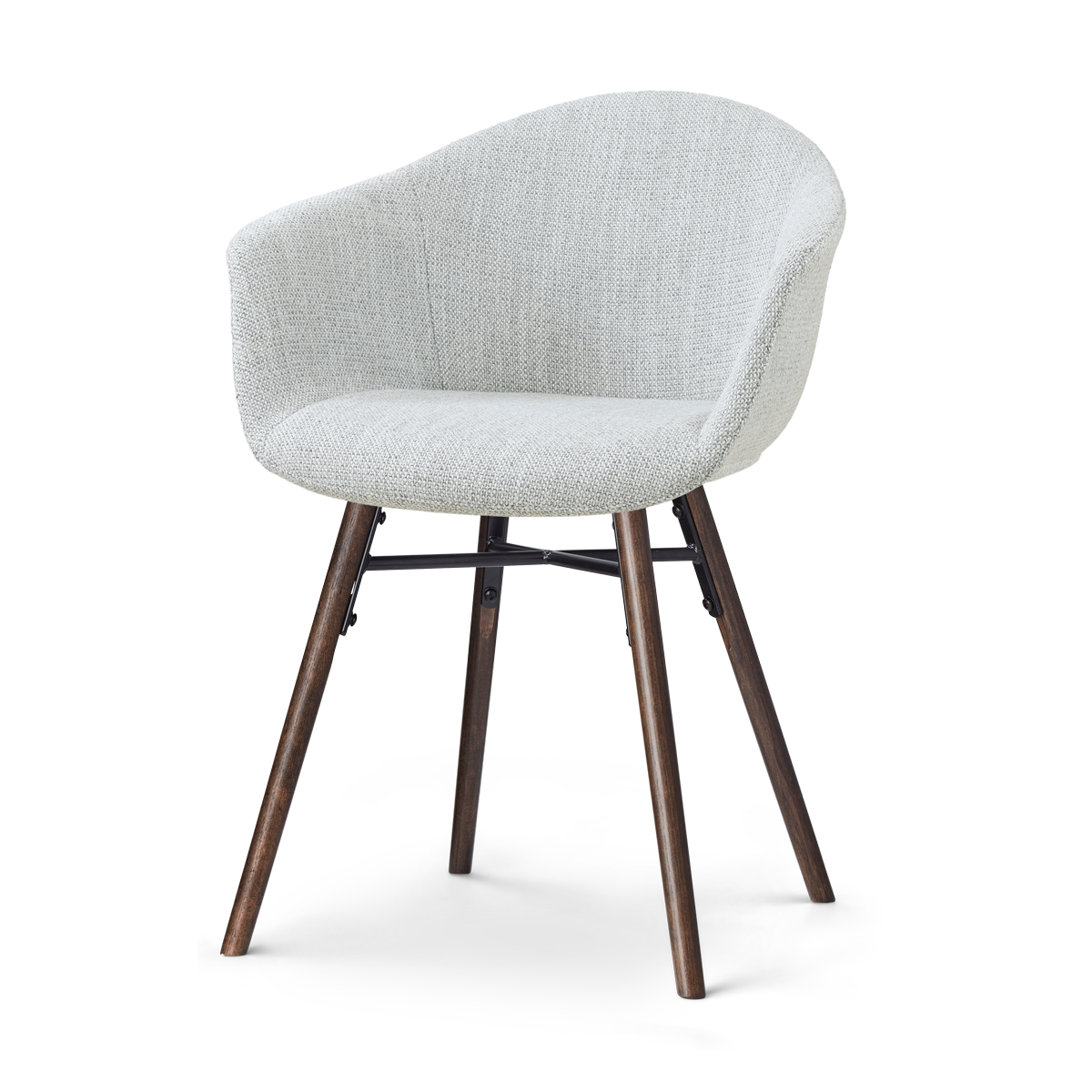 Nolon Nena-Otis eetkamerstoel grijs melange - walnoot houten onderstel