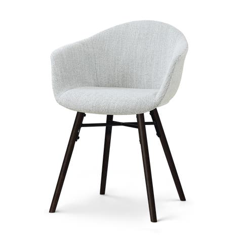 Nena-Otis eetkamerstoel grijs melange - zwart houten onderstel