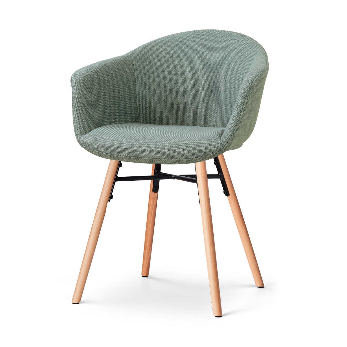 Nolon Nena-Otis eetkamerstoel saliegroen - houten onderstel