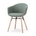 Nena-Otis eetkamerstoel saliegroen - houten onderstel