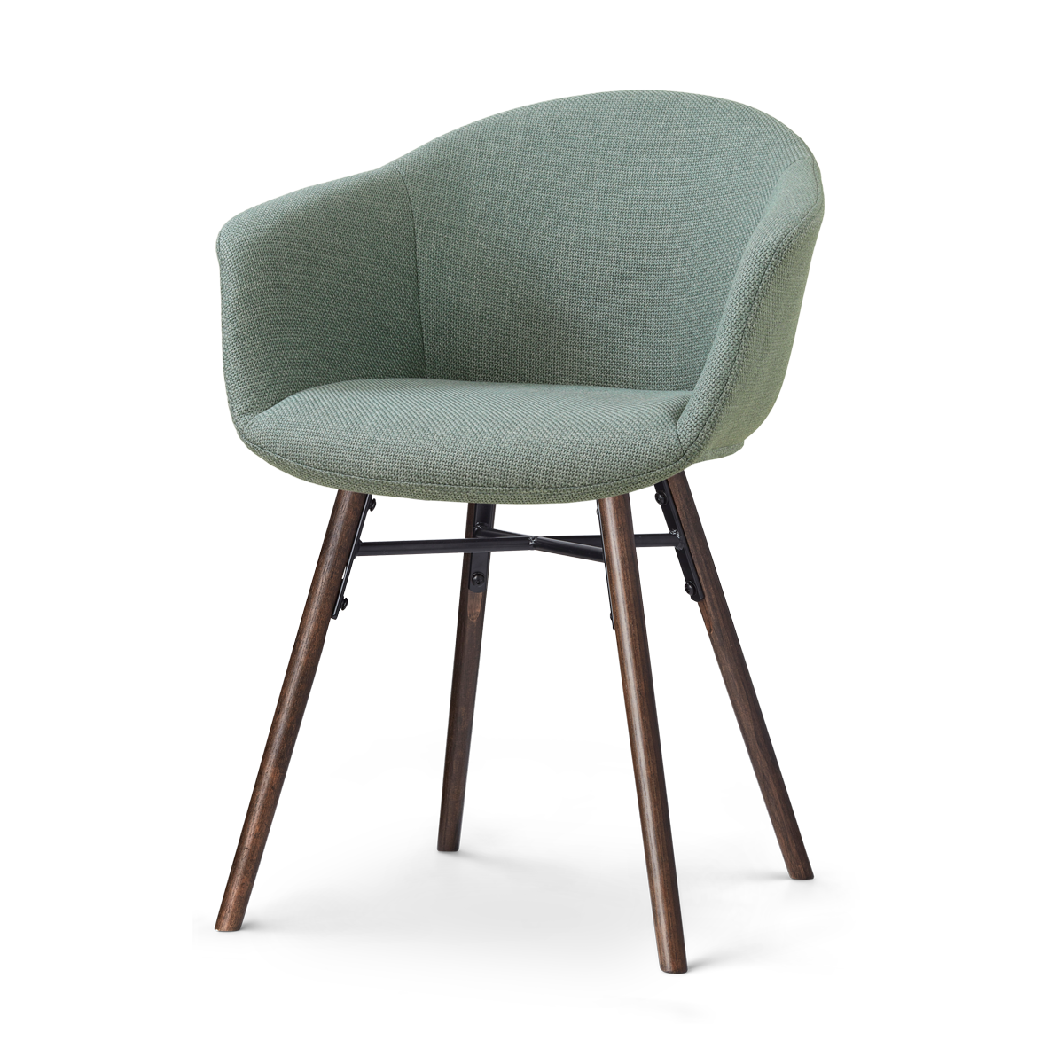 Nolon Nena-Otis eetkamerstoel saliegroen - walnoot houten onderstel