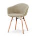 Nena-Otis eetkamerstoel taupe melange - houten onderstel