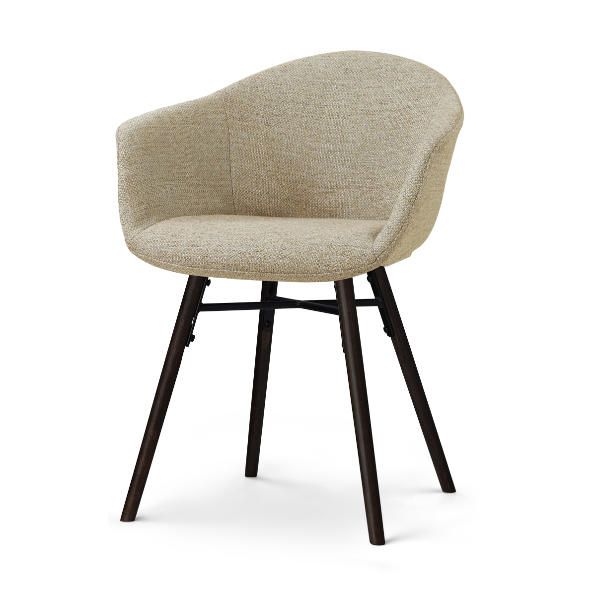 Nolon Nena-Otis eetkamerstoel taupe melange - zwart houten onderstel