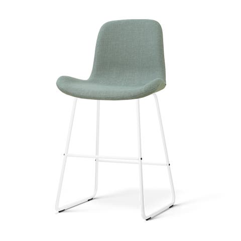 Nino-Fé barkruk saliegroen - wit onderstel - 65 cm