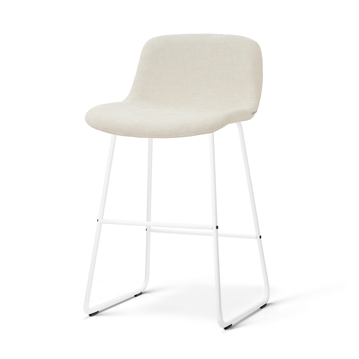 Nino-Mats barkruk cottonbeige - wit onderstel - 65 cm