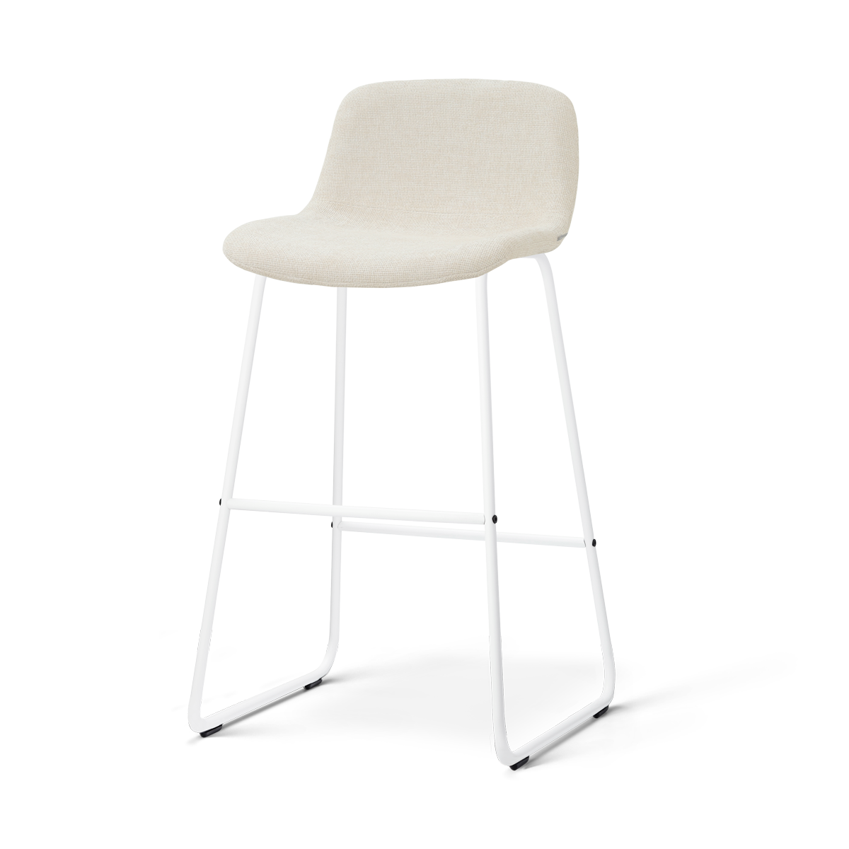 Nino-Mats barkruk cottonbeige - wit onderstel - 75 cm